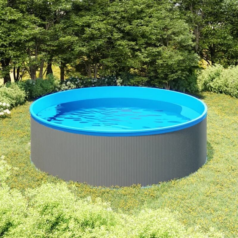 foto del prodotto vidaxl piscina fuori terra 350x90 cm grigio