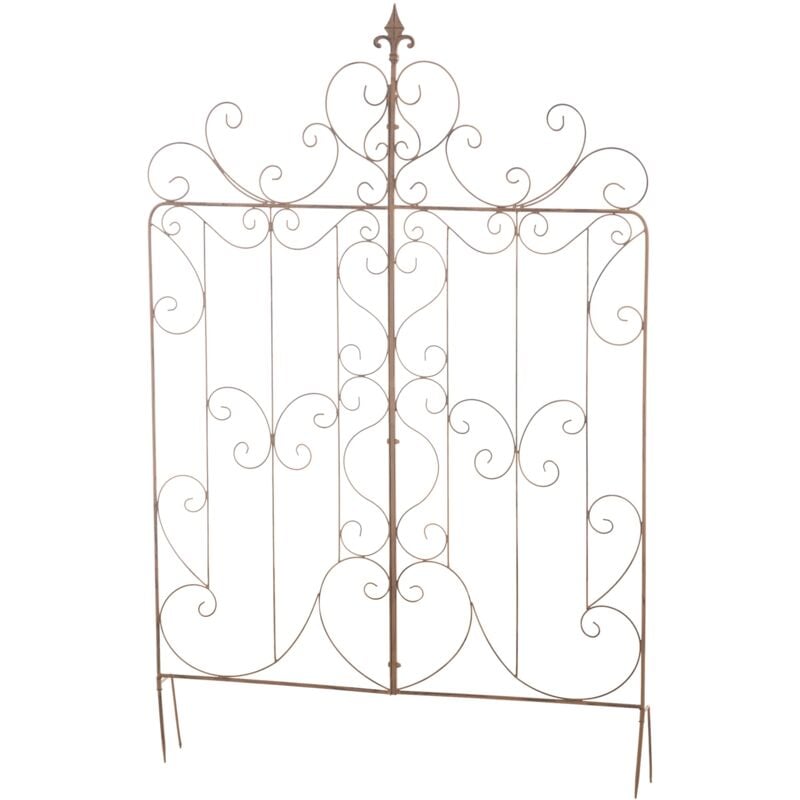 foto del prodotto traliccio decorazione giardino cespuglio di rose piante rampicanti cm 133 in metallo marrone invecchiato 100003888