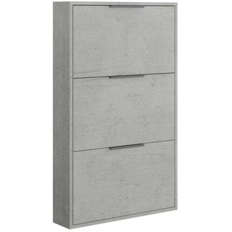 foto del prodotto scarpiera 3 ribalte slim cm. 65x15x105 h cemento
