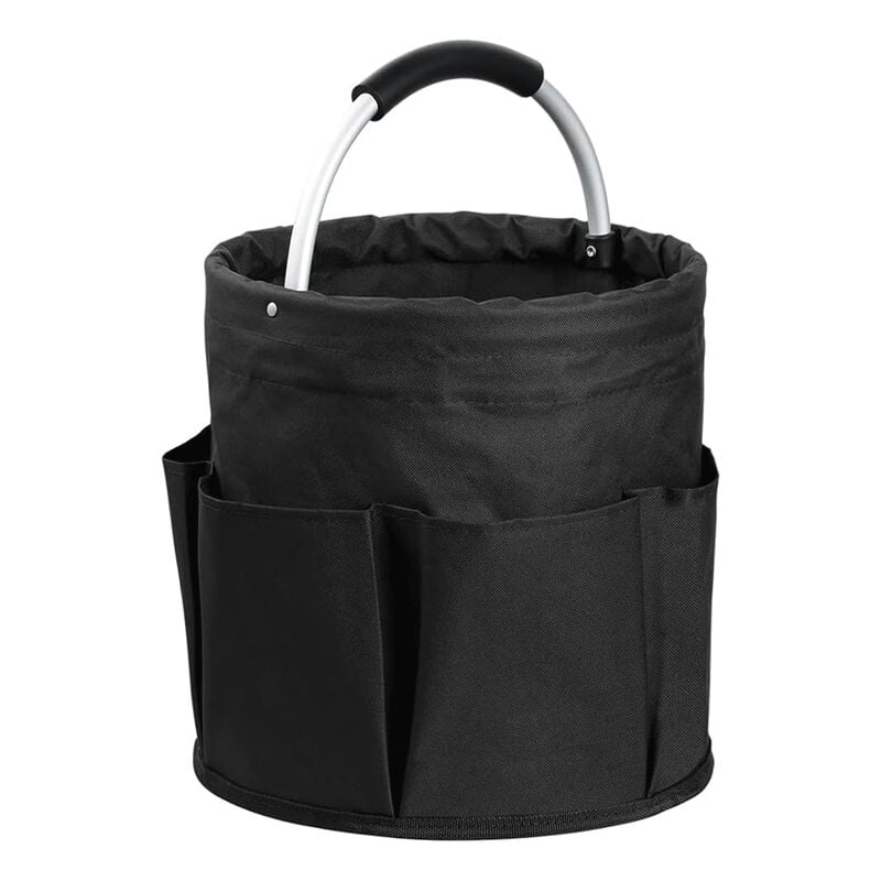 foto del prodotto sjqka borsa pieghevole per attrezzi da giardino da 17 litri, borsa da toilette, cestino da picnic con sei tasche laterali per officina, giardino,