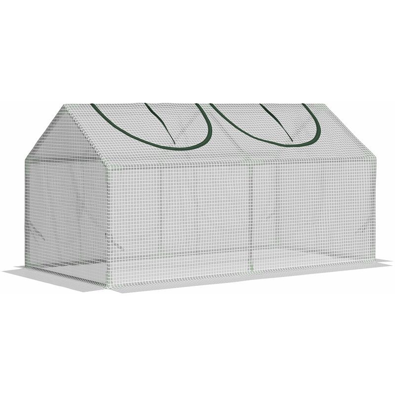 foto del prodotto mini serra da giardino con 2 finestre 119x60x60 cm copertura pvc anti uv bianco