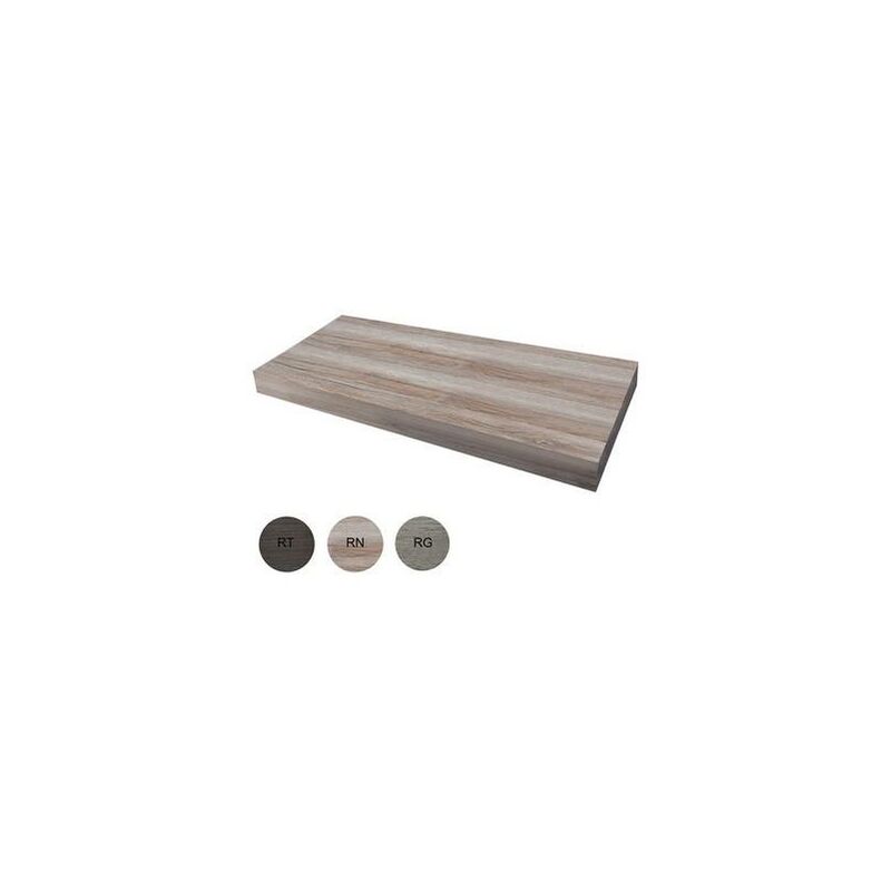 foto del prodotto mensola sospesa top senza fori misura rovere grigio cm 140x51x8,7