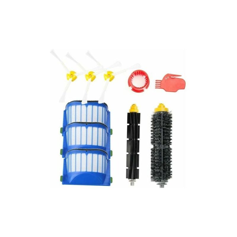 foto del prodotto snq kit di manutenzione con spazzole e filtri per irobot roomba serie 600, kit di ricarica per roomba serie 600 605 610 612 615 620 630 645 650 660