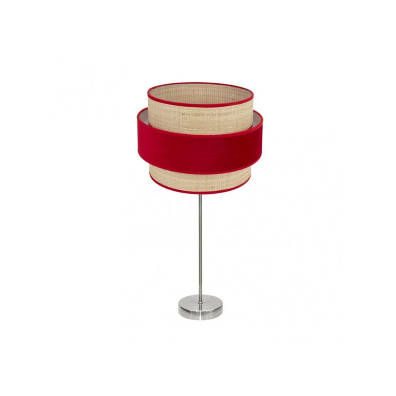 foto del prodotto fabrilamp lampada da tavolo alta reyes 1xe27 nichel rosso naturale 64x30x30 cm