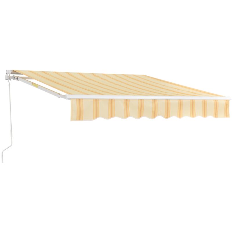 foto del prodotto tenda da sole con manovella 250 x 200 cm giallo bianco