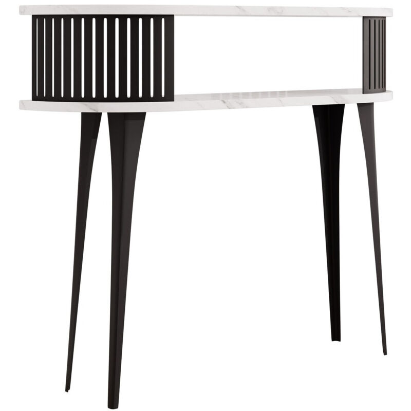 foto del prodotto consolle sordore 111, nero marmo bianco, 89x100x25cm