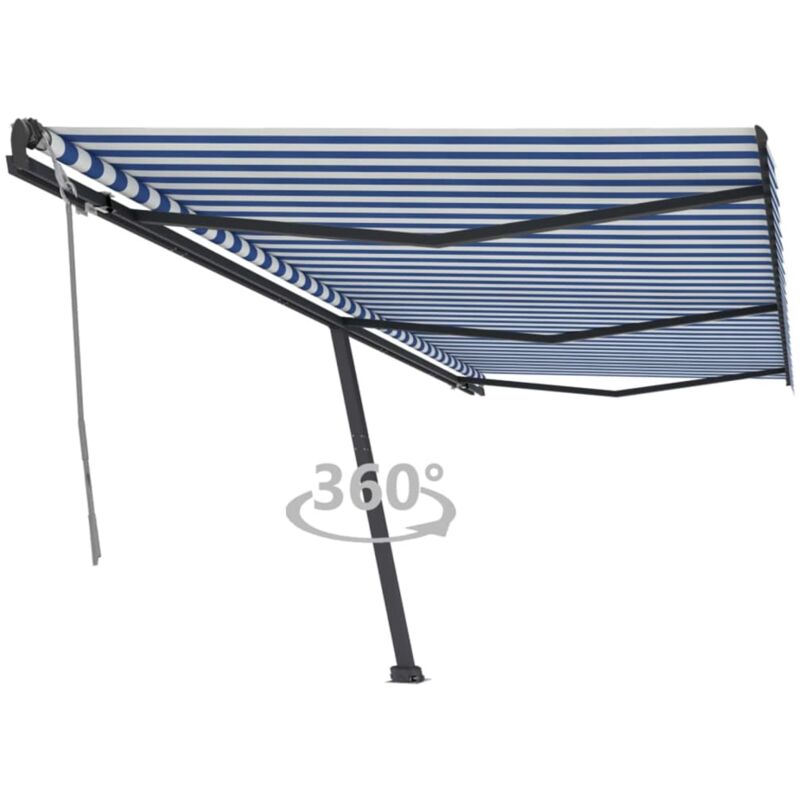 foto del prodotto vidaxl tenda da sole autoportante manuale 600x300 cm blu bianca