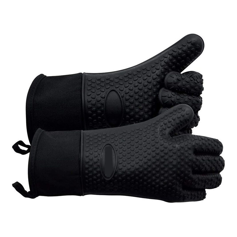 foto del prodotto bebusingoto guanti da forno in silicone resistenti al calore, guanti da barbecue, guanti da cucina impermeabili, accessori da cucina per barbecue,