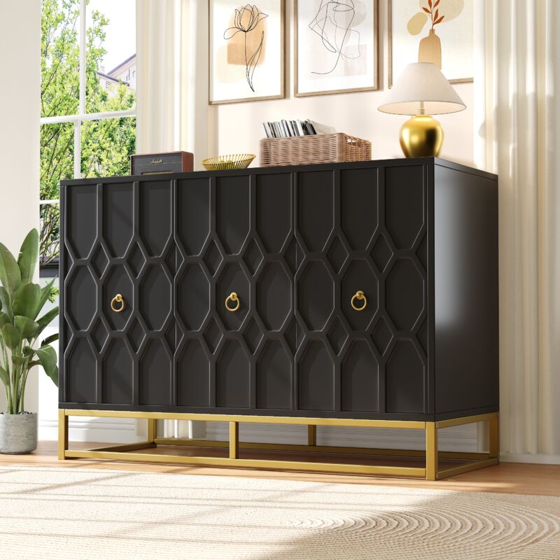 foto del prodotto redom credenza 120 40 85 cm , credenza, credenze, mobili contenitori per sala da pranzo, soggiorno, credenze decorate, credenze indipendenti,