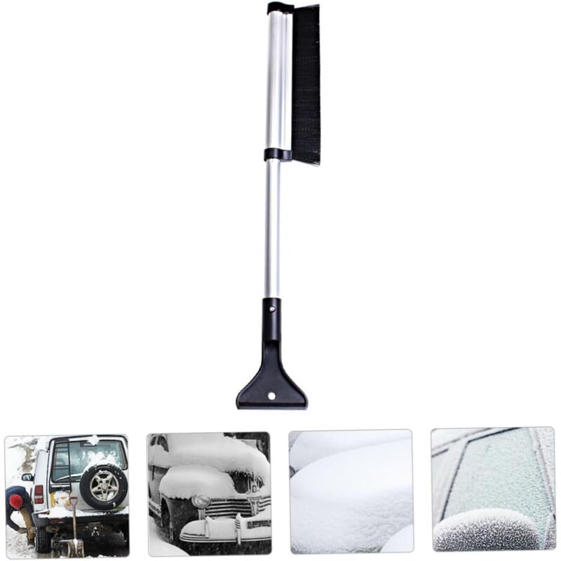foto del prodotto xvx 1 pc silver pelle neige brosse , t lescopique neige de voiture glace ,amovible balai de d neigement ice scraper grattoi fournitures de