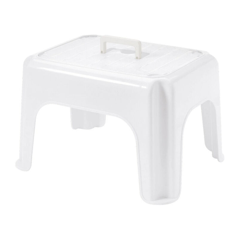 foto del prodotto sgabello dumbo 38x30xh24cm bianco con maniglia