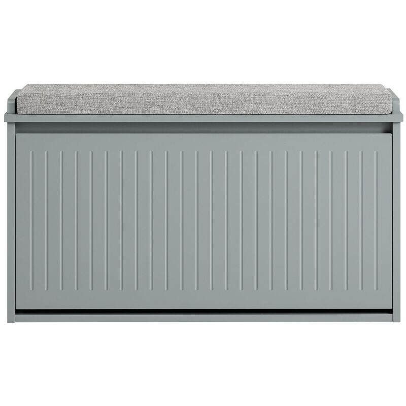 foto del prodotto panca scarpiera, scarpiera con patta e cuscino per scarpe, grigio 80x26x45cm fsr98 l hg sobuy