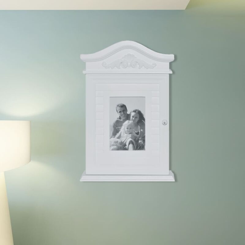foto del prodotto prolenta premium furniture limited armadietto per chiavi con cornice foto bianco