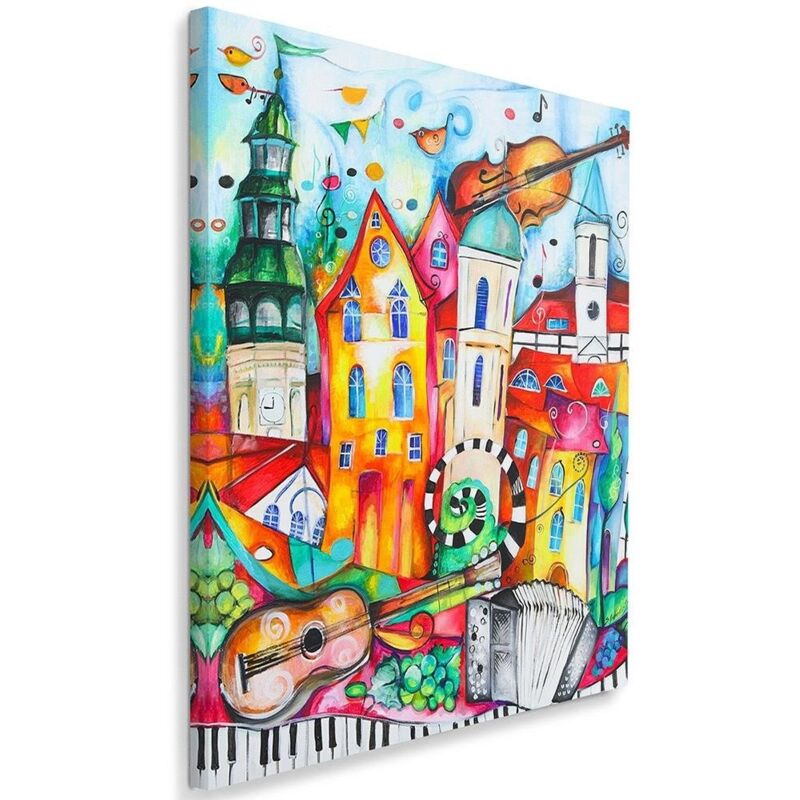 foto del prodotto quadro su tela, giardino dell eden riproduzione h. bosch 80x120