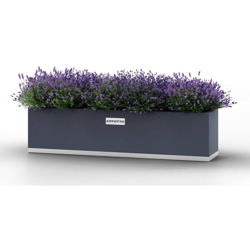foto del prodotto fioriera da balcone in acciaio 140cm x 20cm x 20cm serie coyotto giardino patio