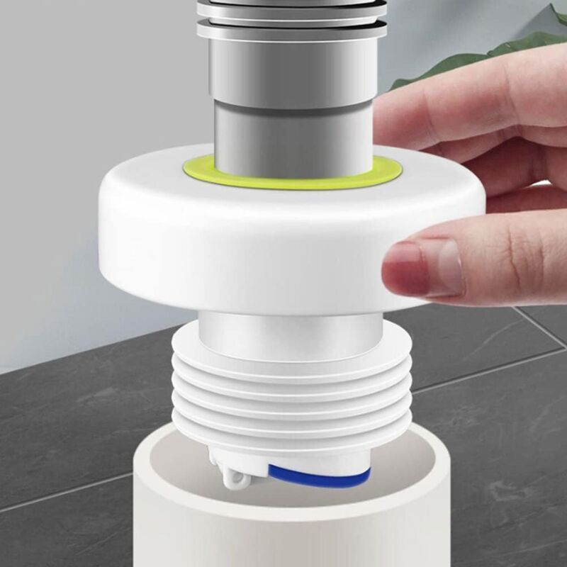 foto del prodotto connettore per tubo di scarico della lavatrice, tappo universale per tubo di scarico per bagno, lavatrice, cucina