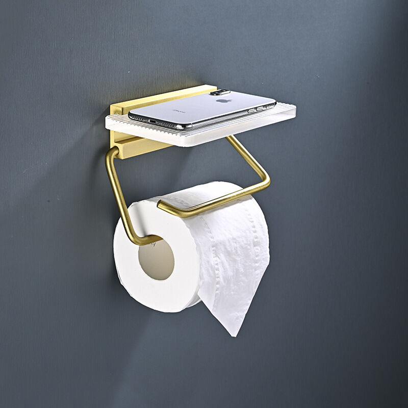 foto del prodotto alovez porta carta igienica senza forare, porta carta igienica, porta senza forare, porta carta igienica oro, porta rotolo, bagno in acciaio inox