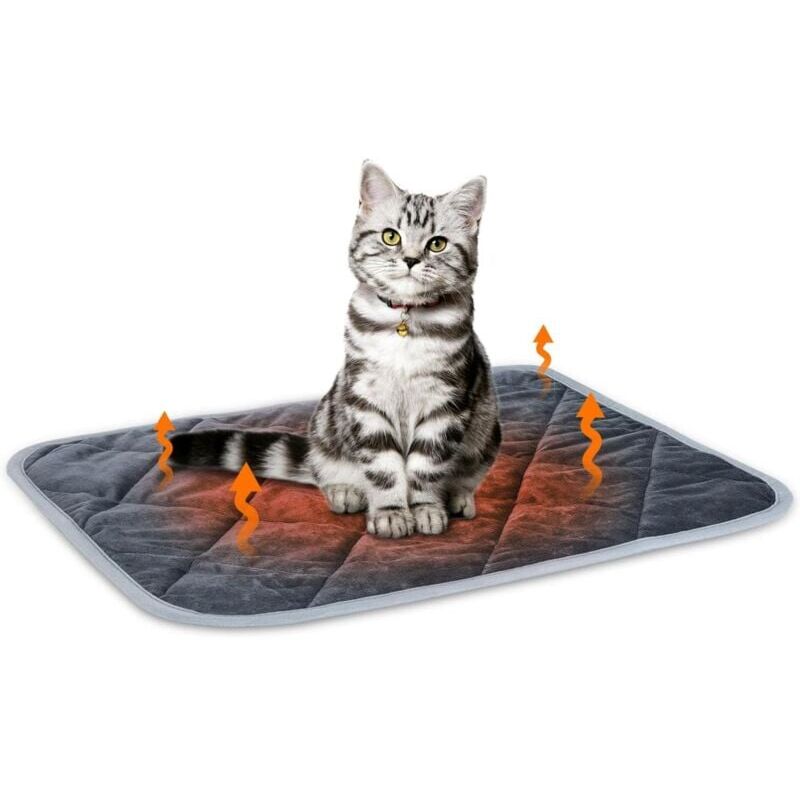 foto del prodotto tappetino riscaldante per cani e gatti, tappetino riscaldante per animali domestici, lavabile, antiscivolo, coperta termica in morbida peluche, 40 50