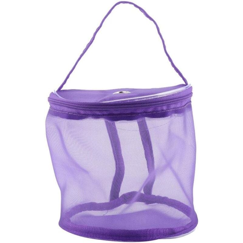 foto del prodotto alovez borsa portatile in rete cilindrica per lana, organizer leggero e pratico, borsa per accessori di filato