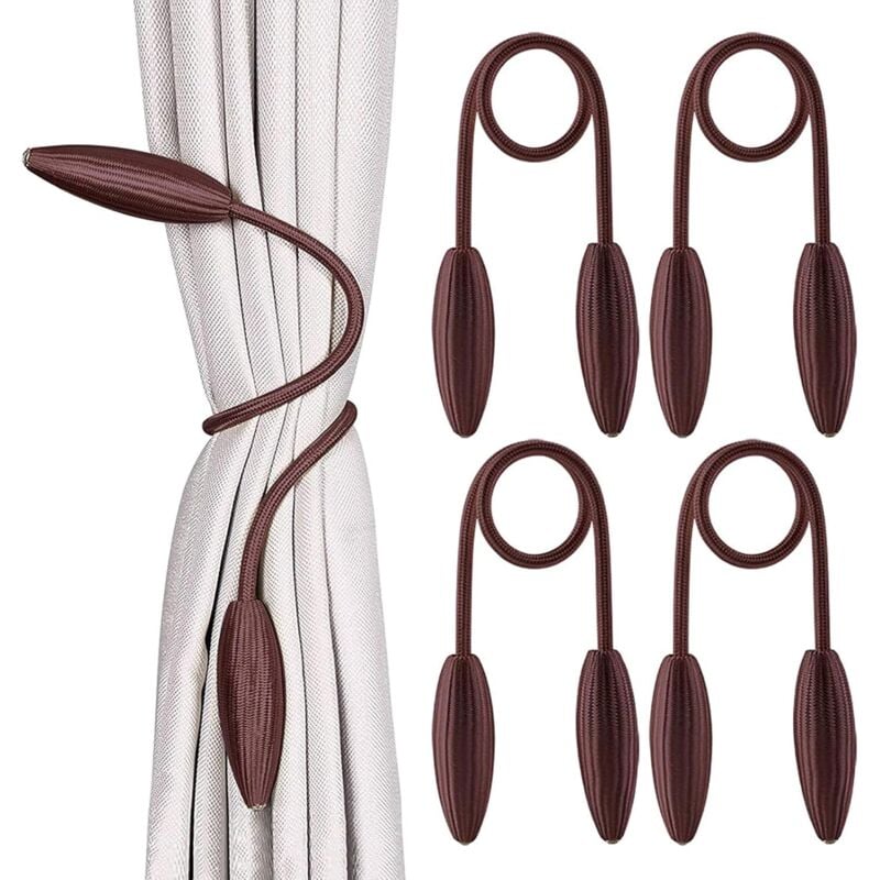 foto del prodotto alovez confezione da 4 fermatende magnetici, fibbia magnetica intrecciata per tende per la casa