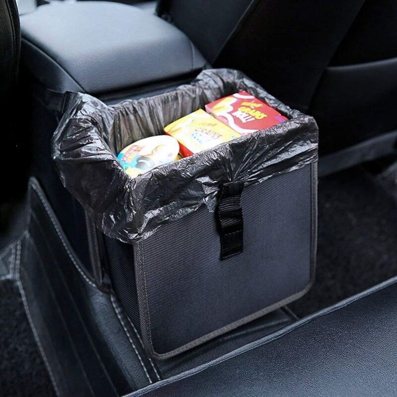 foto del prodotto alovez cestino per auto impermeabile, sacco per la spazzatura da riporre sullo schienale del sedile, nero, 6,5 l