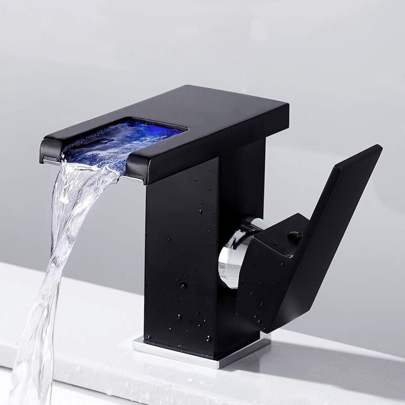 immagine 0 del prodotto rubinetto per bagno a cascata a led, nero