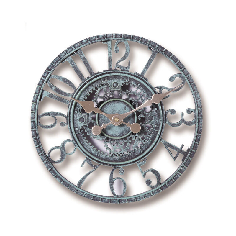 foto del prodotto orologio da parete per esterni, orologio da giardino impermeabile da 30 cm, orologi retr per cucina e soggiorno, silenzioso turchese 
