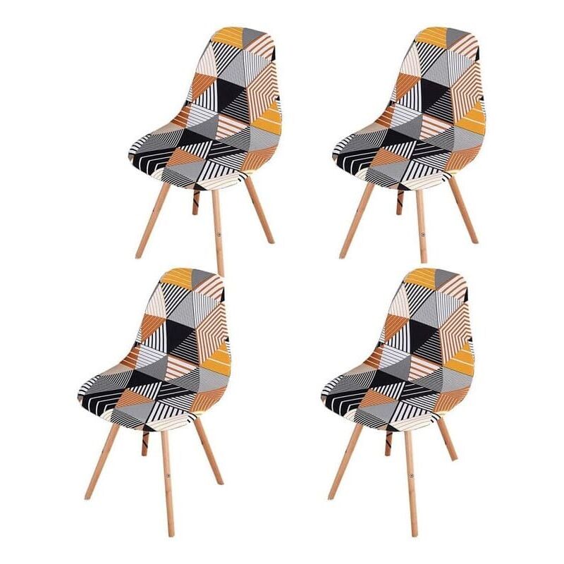 foto del prodotto set di 4 coprisedie scandinavi, coprisedie elasticizzati per sala da pranzo, coprisedie universali senza braccioli per soggiorno, cucina, arredamento