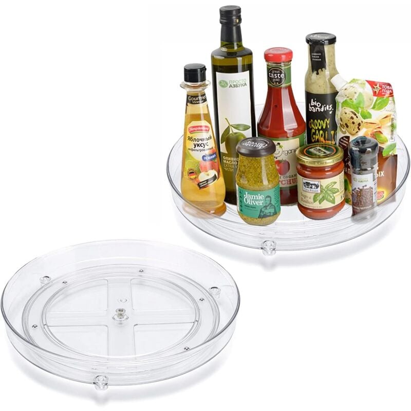 foto del prodotto alovez piatto girevole da 23 cm, organizer per spezie, accessorio per la cucina per armadi e piani di lavoro, vassoio girevole rotondo per tavolo
