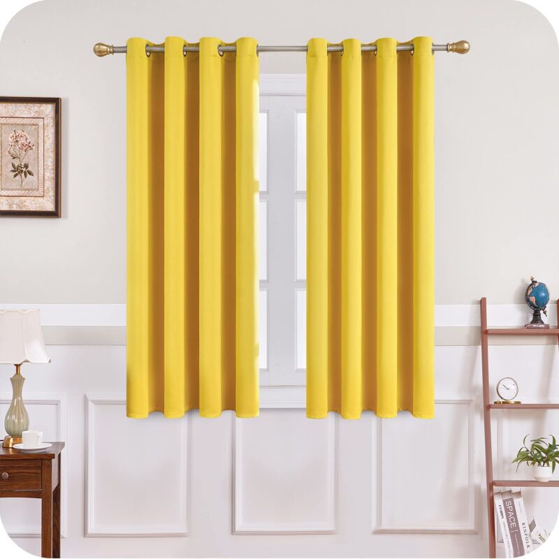 foto del prodotto tende oscuranti giallo senape 140 x 160 cm, isolamento termico, antifreddo, per soggiorno