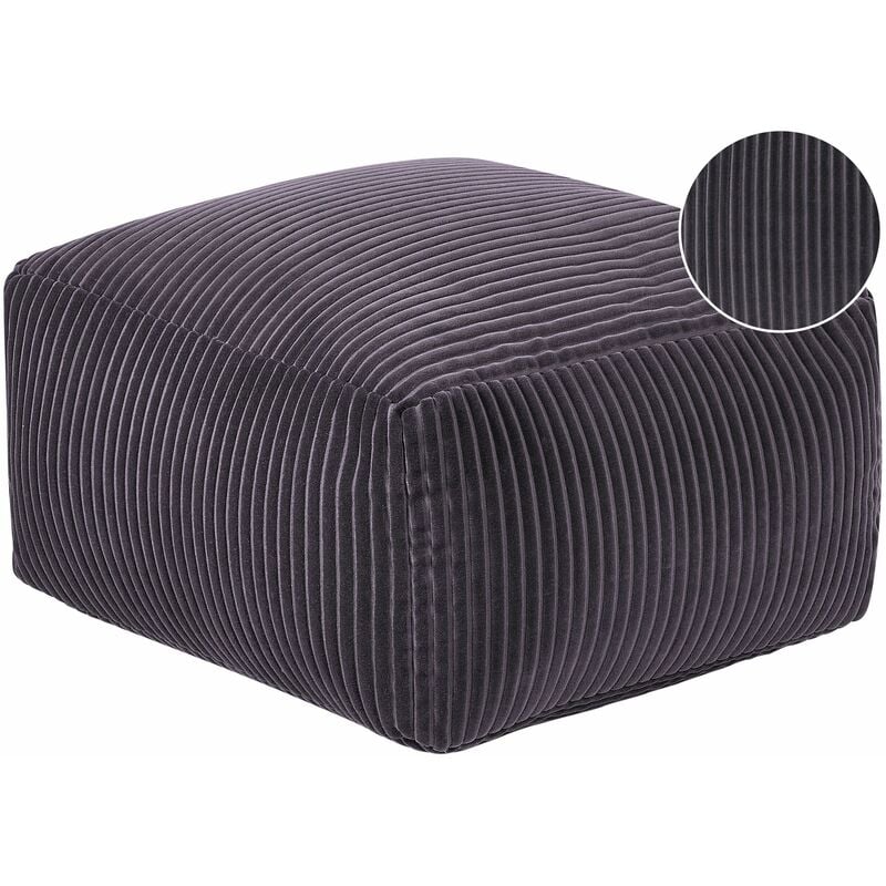 foto del prodotto moderno pouf intrecciato da salotto 50 x 30 cm motivo grigio scuro mukki