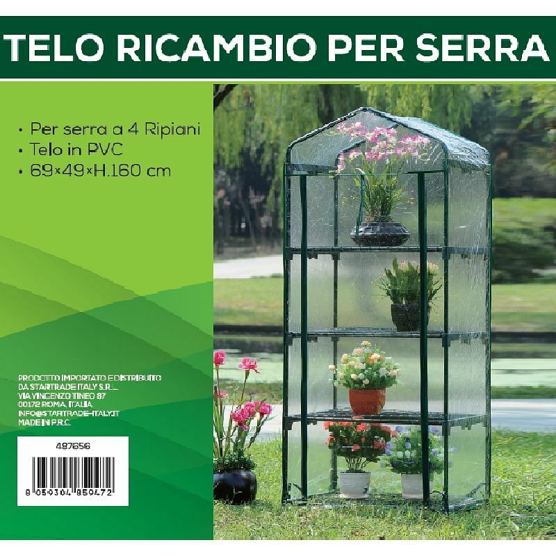 foto del prodotto telo di ricambio per serra 4 ripiani, 69x49xh.160 cm gardenia