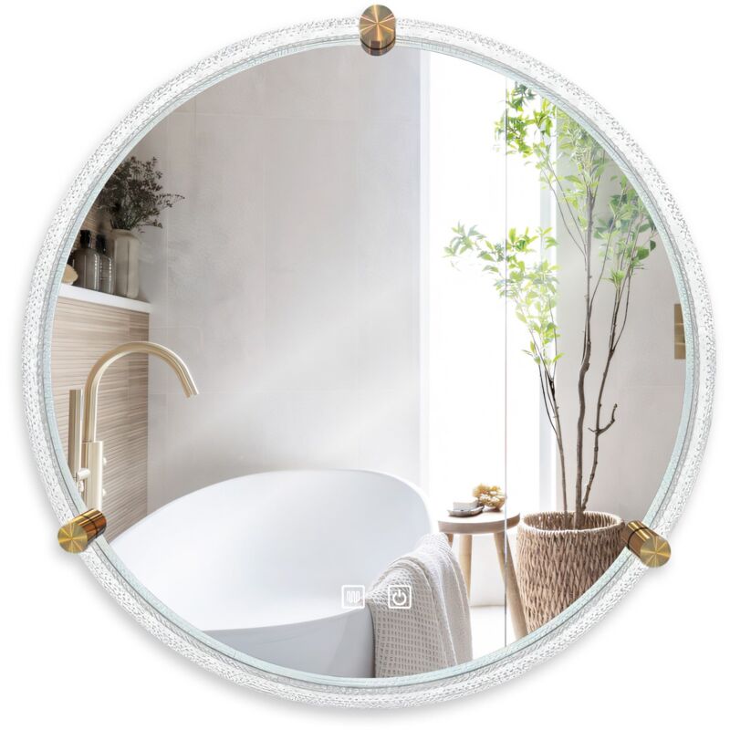 foto del prodotto specchio rea led 106 60x60cm black gold