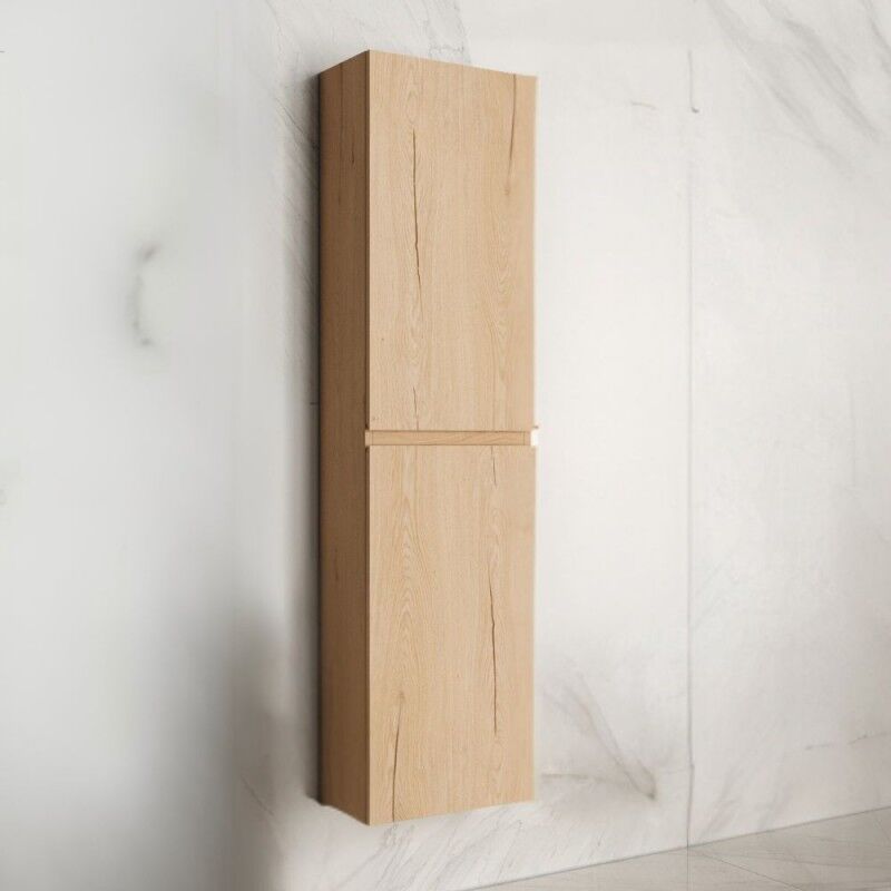 foto del prodotto colonna pensile bagno sospesa con 2 ante colore rovere 35x31x150h cm moider