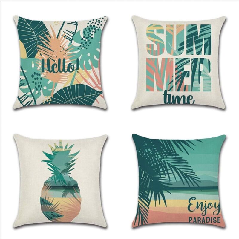 foto del prodotto bebusingoto federa per cuscino con animali, fiori, vita marina, pianta tropicale, per divano, soggiorno, camera da letto, decorazione, 45x45 cm,