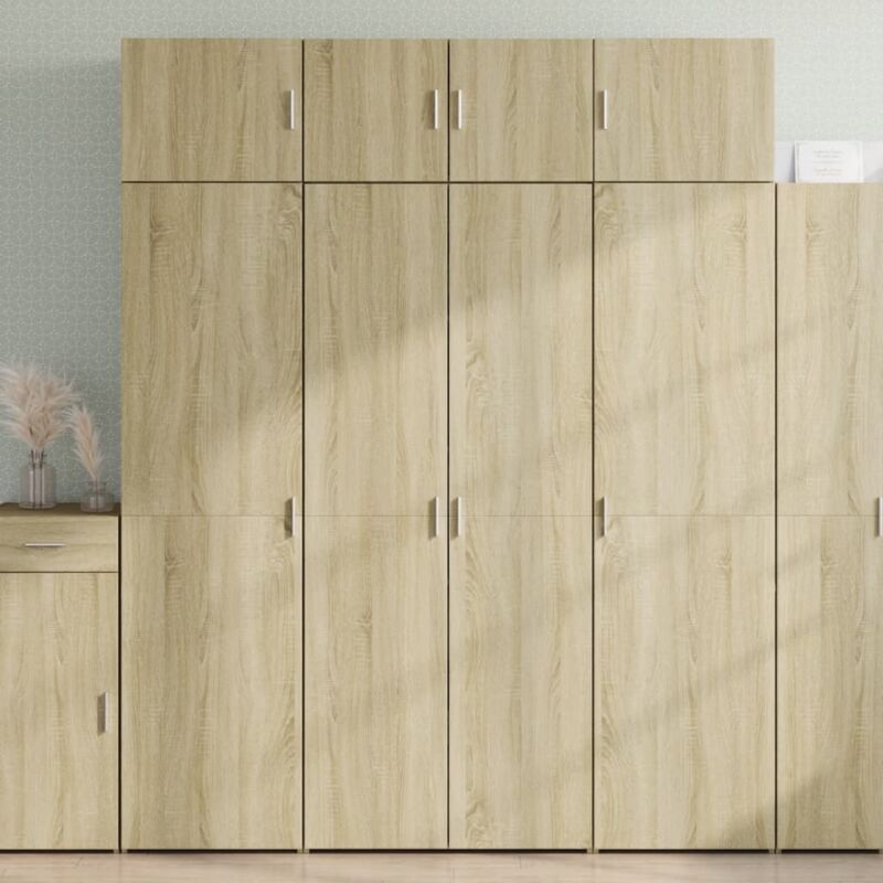 foto del prodotto vidaxl credenza rovere sonoma 80x42,5x185 cm in legno multistrato