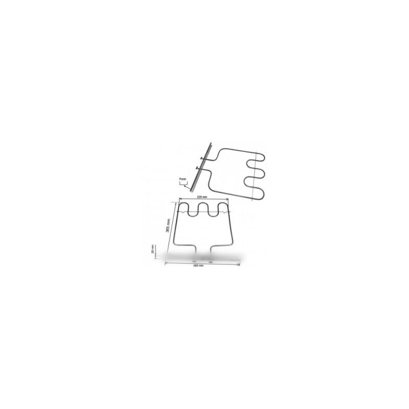 foto del prodotto sole resistanza 1000w 230v 350x310mm per forno a hotpoint ariston c00016435