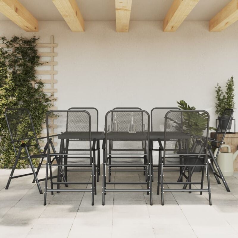 foto del prodotto prolenta premium furniture limited set da pranzo da giardino 9pz antracite in