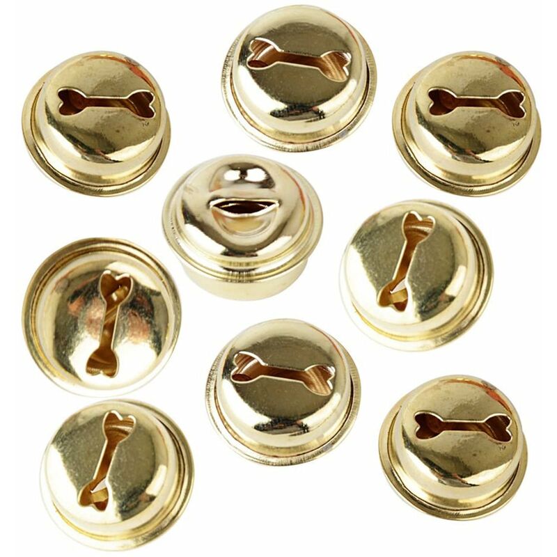 foto del prodotto 8 campanelle natalizie 18 mm, decorazioni ghirlande e centrotavola oro