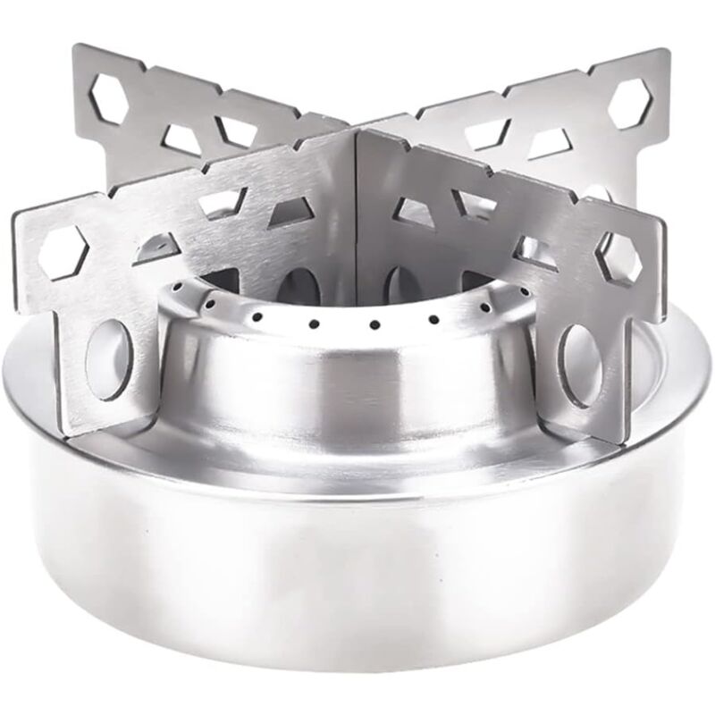 foto del prodotto stainless steel alcohol stove, durable mini stove convenient liquid stove for camping backpacking hiking and picnic
