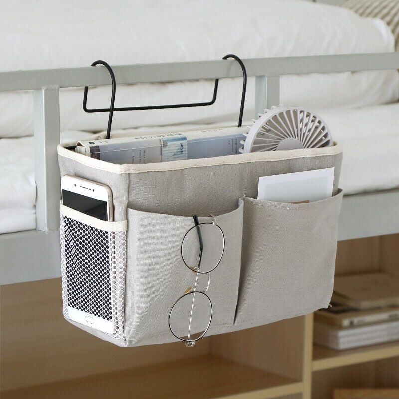 foto del prodotto zvd bed pocket 1 piece bedside organizer bag hanging bed storage organizer waterproof bed pocket organizer for dorm bed sofa magazine glasses books