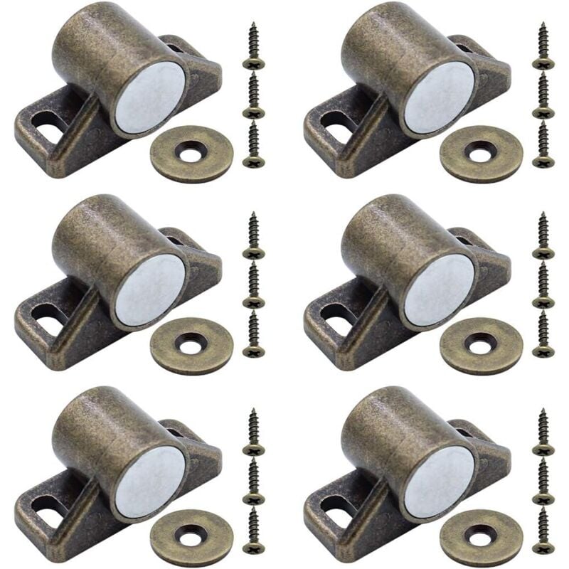 foto del prodotto pieces closet door magnet magnetic door latches with 6 washers and 18 screws magnetic door closer for kitchen cabinet closet wardrobe bronze 