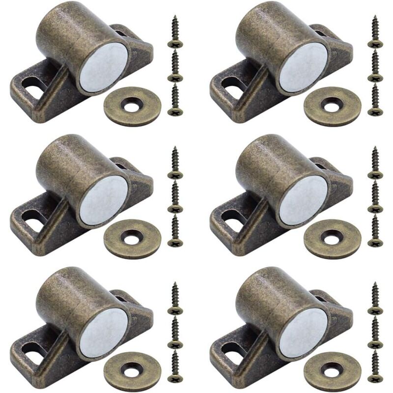 foto del prodotto pieces closet door magnet magnetic door latches with 6 washers and 18 screws magnetic door closer for kitchen cabinet closet wardrobe bronze 