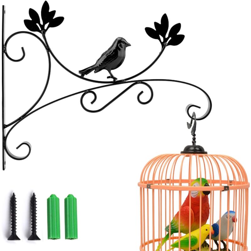 foto del prodotto wall hanging plant hook with screw plant hook holder lantern bird feeders metal garden basket for balcony garden decoration bird 