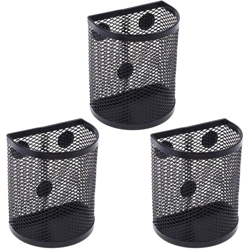 foto del prodotto zvd 3pcs magnetic mesh pen holder storage basket fridge accessories office storage storage rack office kitchen pencil holder magnetic marker holder