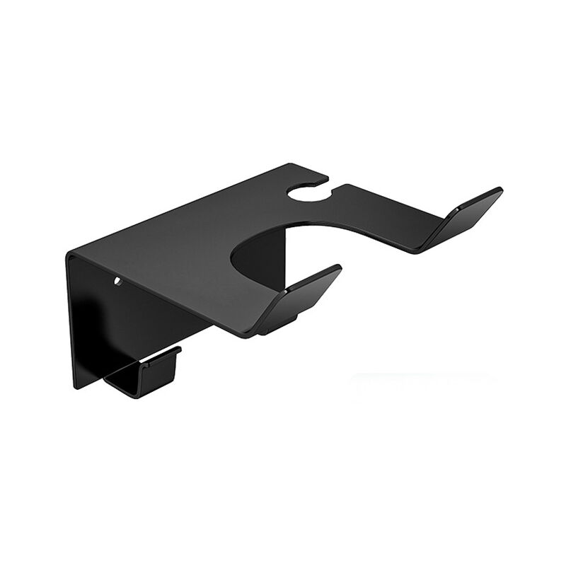 foto del prodotto no drilling hair dryer holder with two stainless steel wall hooks for hotel bathroom with glue 