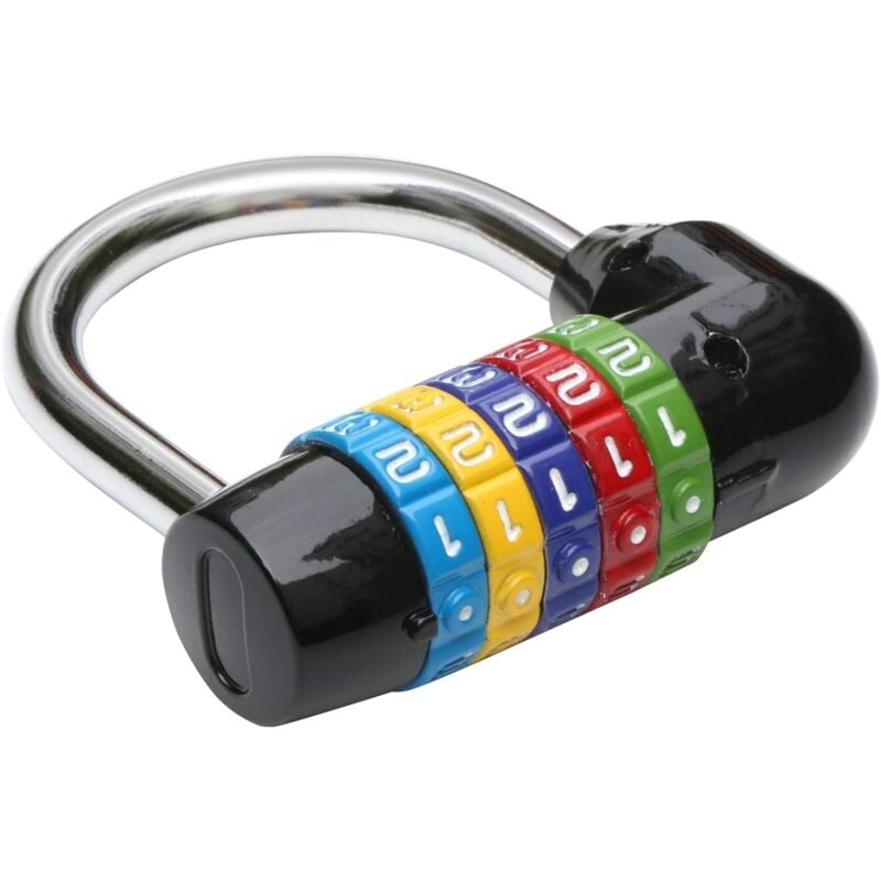 foto del prodotto black combination padlock 5 numbers bike lock outdoor cabinet garden cabinet toolbox motorcycle padlock interior door lock