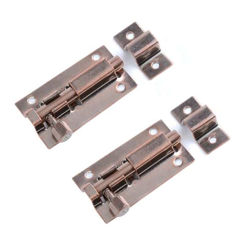 foto del prodotto 2 pack 3 inch stainless steel door bolts for interior doors security lock red copper 89 x 29.3mm