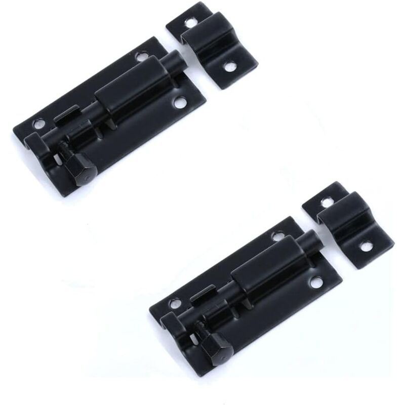 foto del prodotto 2 pack 3 stainless steel door bolts for interior doors security latch matte black 89 x 29.3mm 2pcs