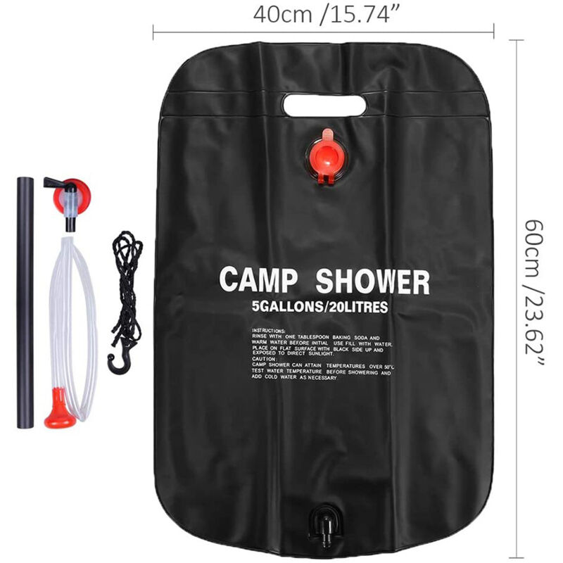 foto del prodotto 20l shower bag sports water bag solar shower bag outdoor supplies picnic camping water storage supplies